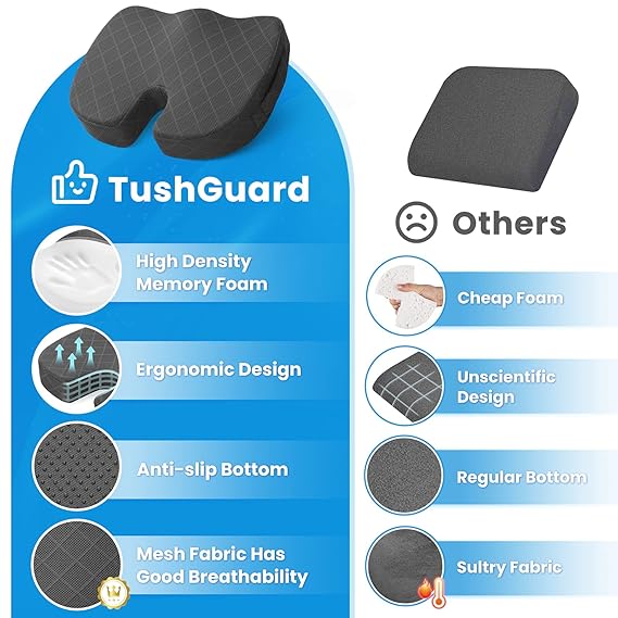 All-Day Comfort Cushion – Memory Foam Support for Work, Drive & Travel - Image 3