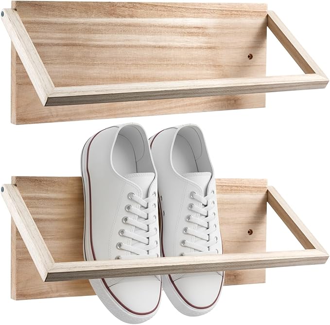 SmartStack Wooden Collapsible Shoe Organizer