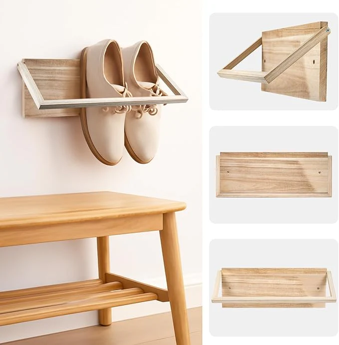 SmartStack Wooden Collapsible Shoe Organizer - Image 2