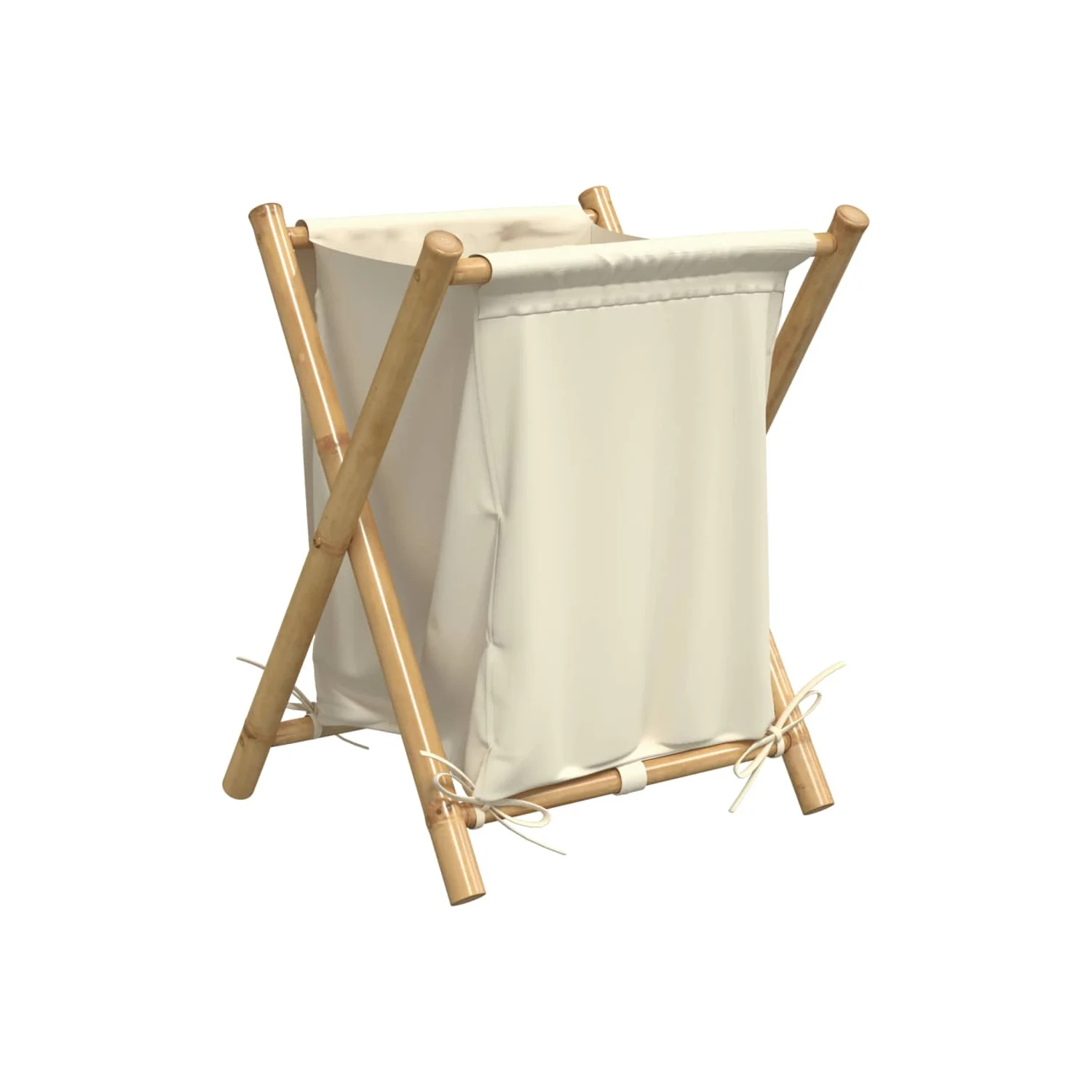 vidaXL Laundry Basket Cream White 45x55x63.5 cm Bamboo - Image 7